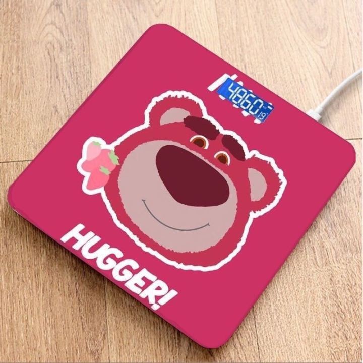 Cân điện tử sức khoẻ hình gấu hồng Lotso- Cân hình gấu dâu LOSTO theo dõi cân nặng gia đình chính xác cao
