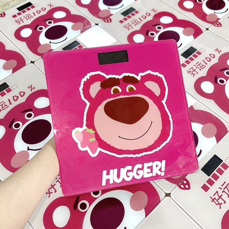 Cân điện tử sức khoẻ hình gấu hồng Lotso- Cân hình gấu dâu LOSTO theo dõi cân nặng gia đình chính xác cao