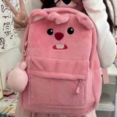Balo Cặp sách đi học Loopy hồng cute phô mai que siêu xinh
