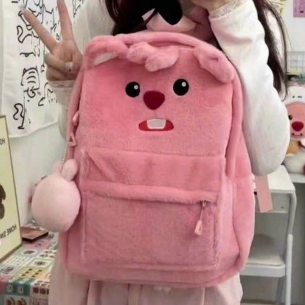 Balo Cặp sách đi học Loopy hồng cute phô mai que siêu xinh