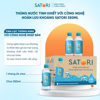 Thùng 24 chai nước suối satori 350ml/500ml/1.500ml