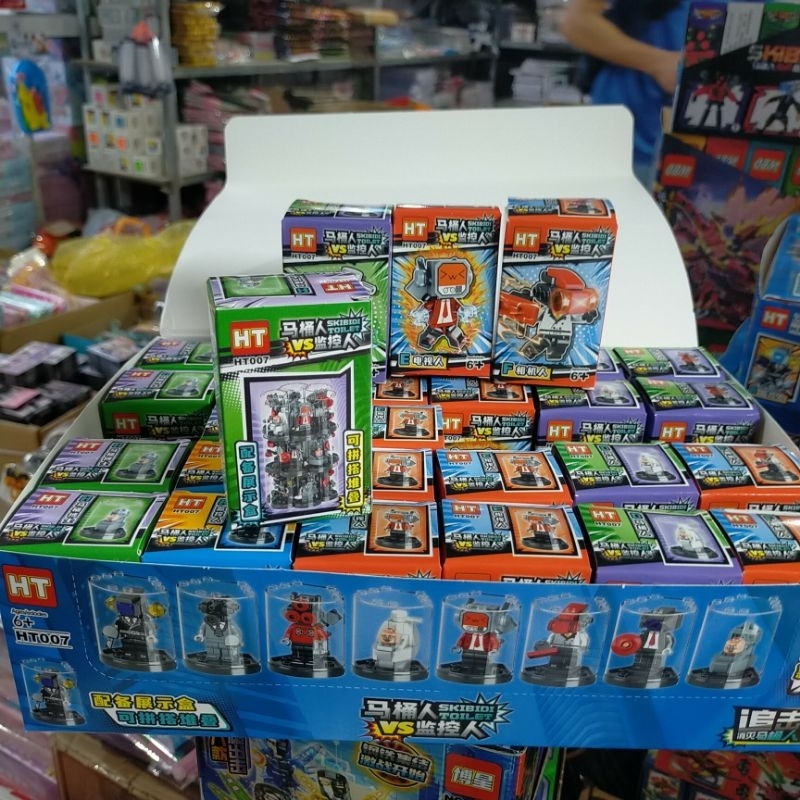 Khay 30 hộp lego ghép hình skbidi toilet siêu rẻ