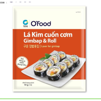 Rong biển / lá kim cuốn cơm Hàn Quốc O'food 10g, sử dụng cho các món kimbap, sushi