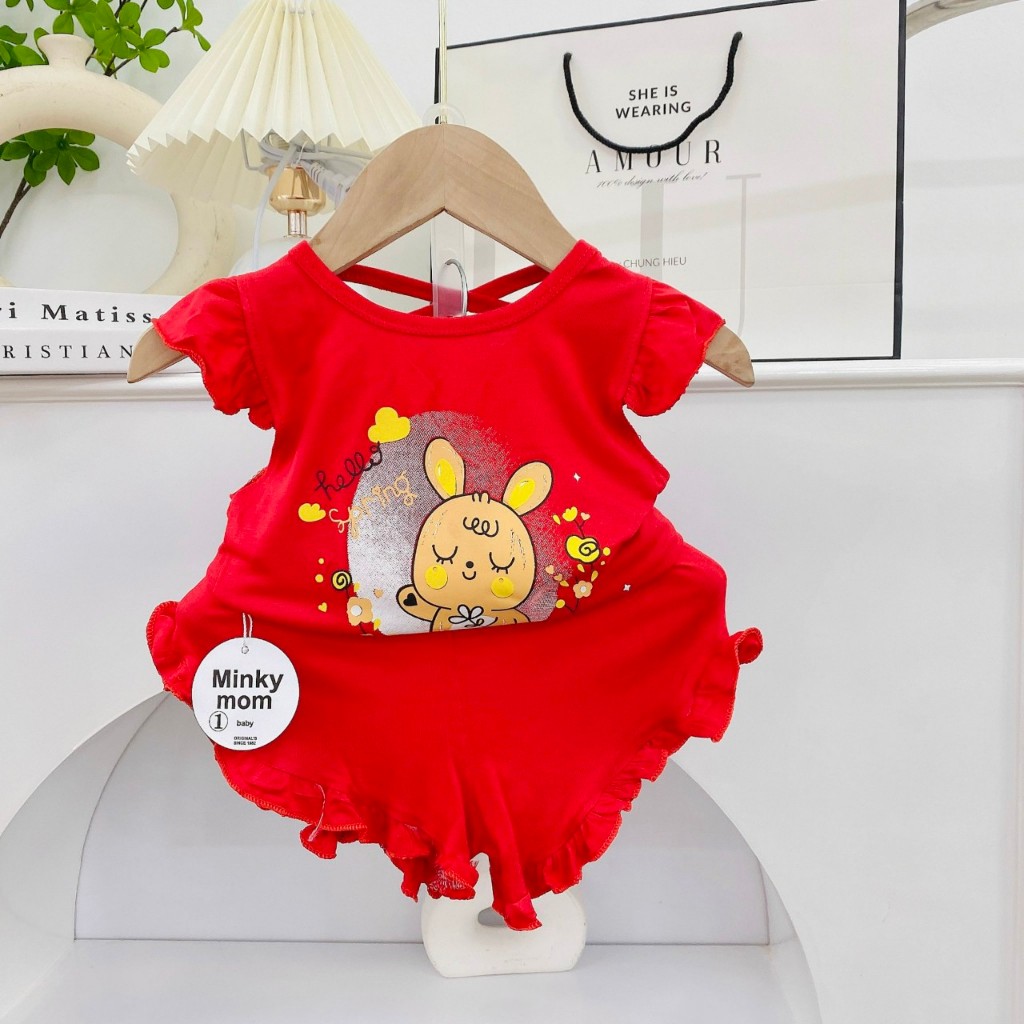 Bộ quần áo cộc tay thun lạnh bé gái BC81