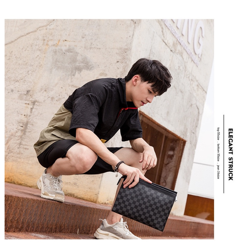 Ví cầm tay thời trang nam nữ cao cấp CVina Official K005 full hộp da pu cực sang chảnh - Hàng Chính Hãng