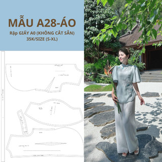 Rập giấy a0 áo lam đi chùa mã a28