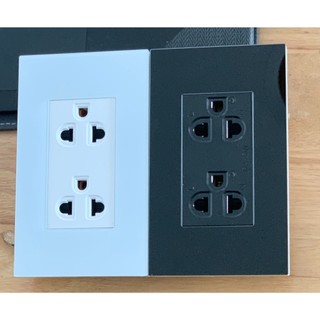 Ổ cắm âm tường mặt kính hình chữ nhật, ổ cắm điện kính vừa chuẩn đế sino, panasonic, vanlock...