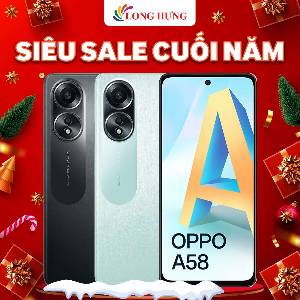 [VOUCHER 50K] Điện thoại Oppo A58 (6GB/128GB) - Hàng chính hãng