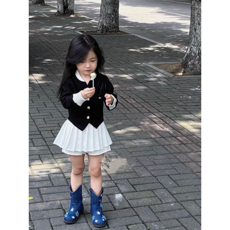 Set  áo dạ cv umi xoè tầng xinh xắn bé gái