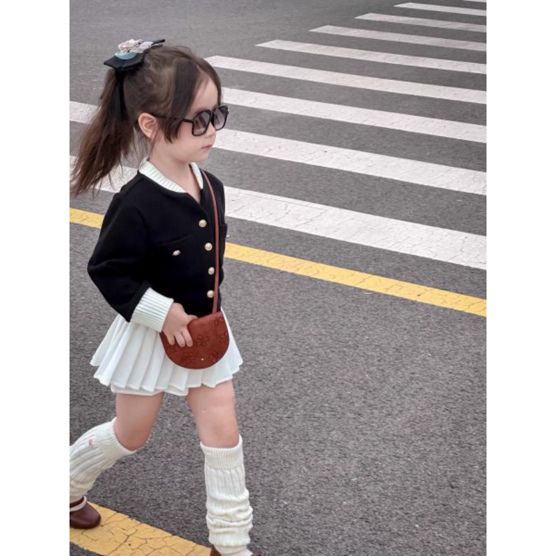 Set  áo dạ cv umi xoè tầng xinh xắn bé gái