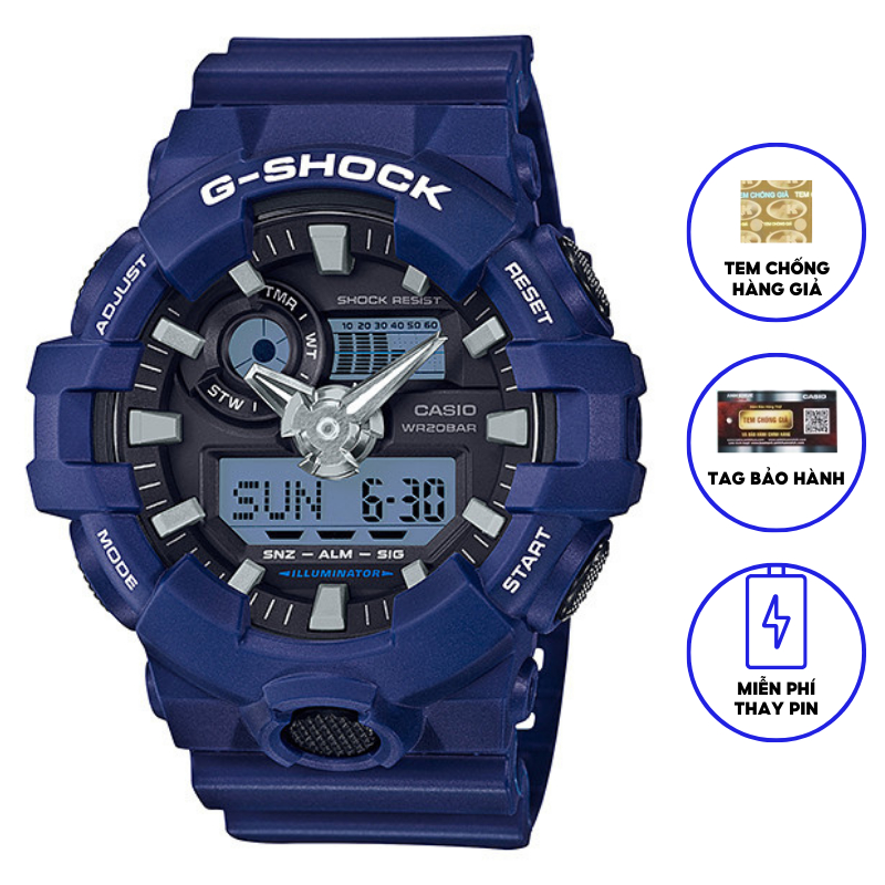 Đồng Hồ Casio Nam Dây Nhựa GSHOCK GA-700-2ADR Chính Hãng