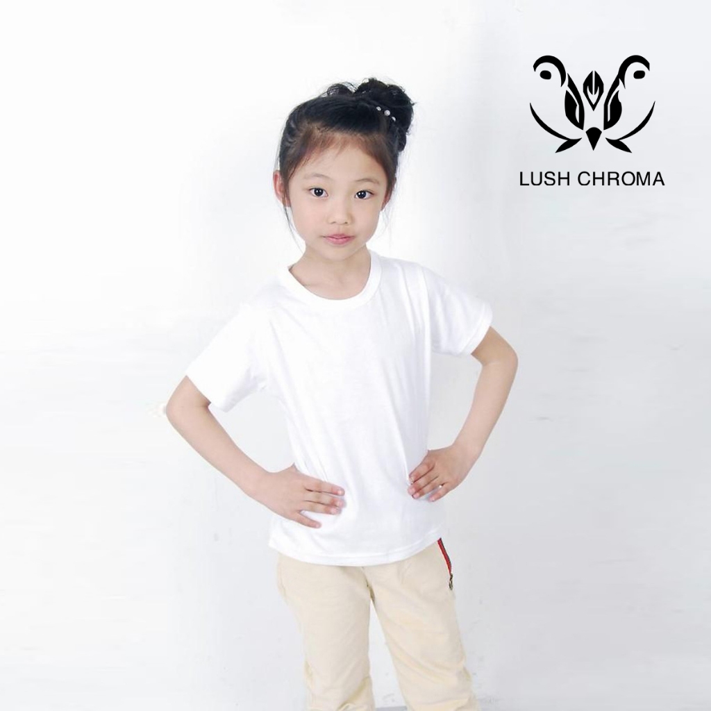 Áo phông trơn Basic cho bé trai, bé gái màu Trắng Lush Chroma