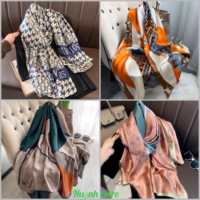 Khăn lụa quàng cổ nữ, phụ kiện thời trang đa năng - đa sắc màu