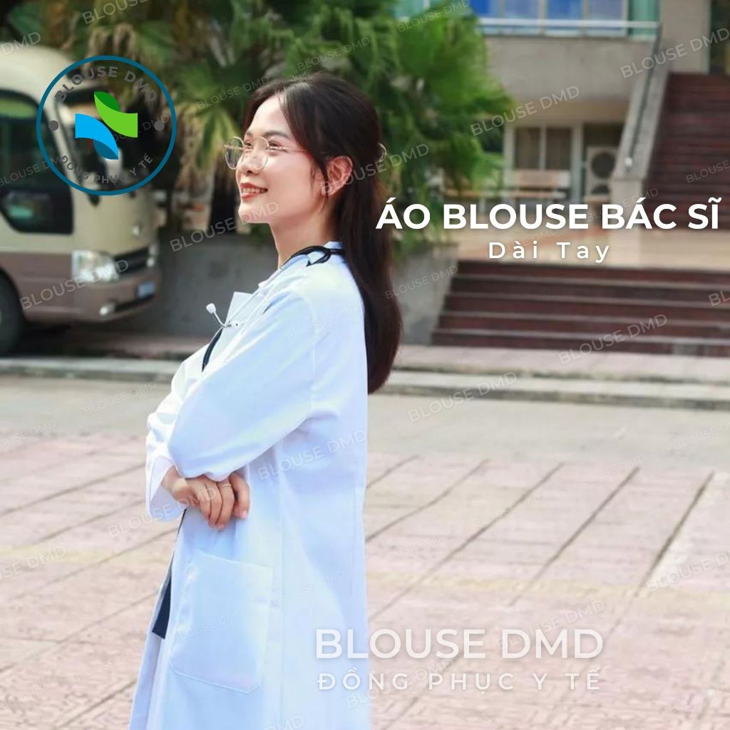 Áo Blouse  trắng Bác Sĩ, Áo choàng Dược sĩ, Áo khoác Phòng Thí Nghiệm Nam Nữ dáng dài - tay ngắn, tay dài