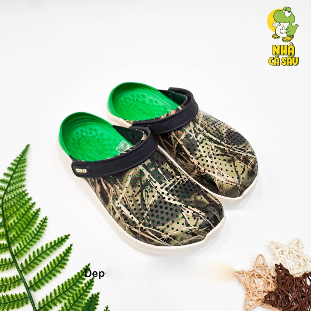 Dép cross literide loang màu nam nữ hàng cao cấp, dép sục cross literide camo unisex siêu êm  - Nhà Cá Sấu
