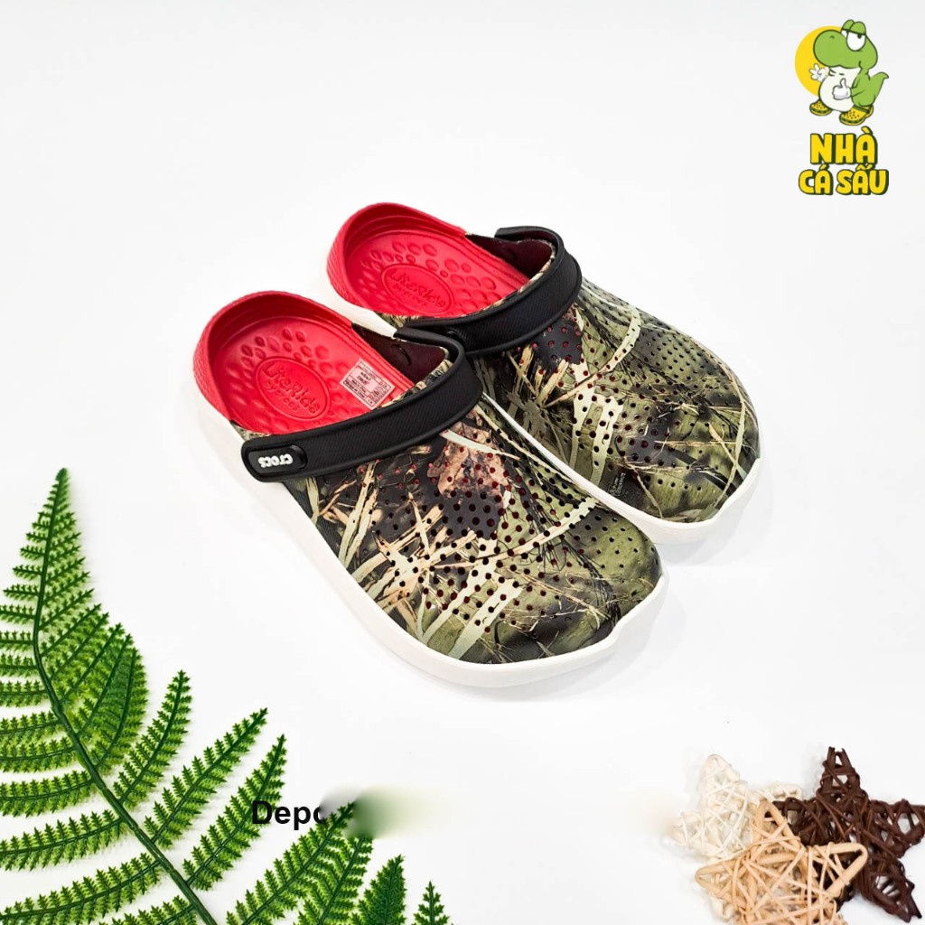 Dép cross literide loang màu nam nữ hàng cao cấp, dép sục cross literide camo unisex siêu êm  - Nhà Cá Sấu
