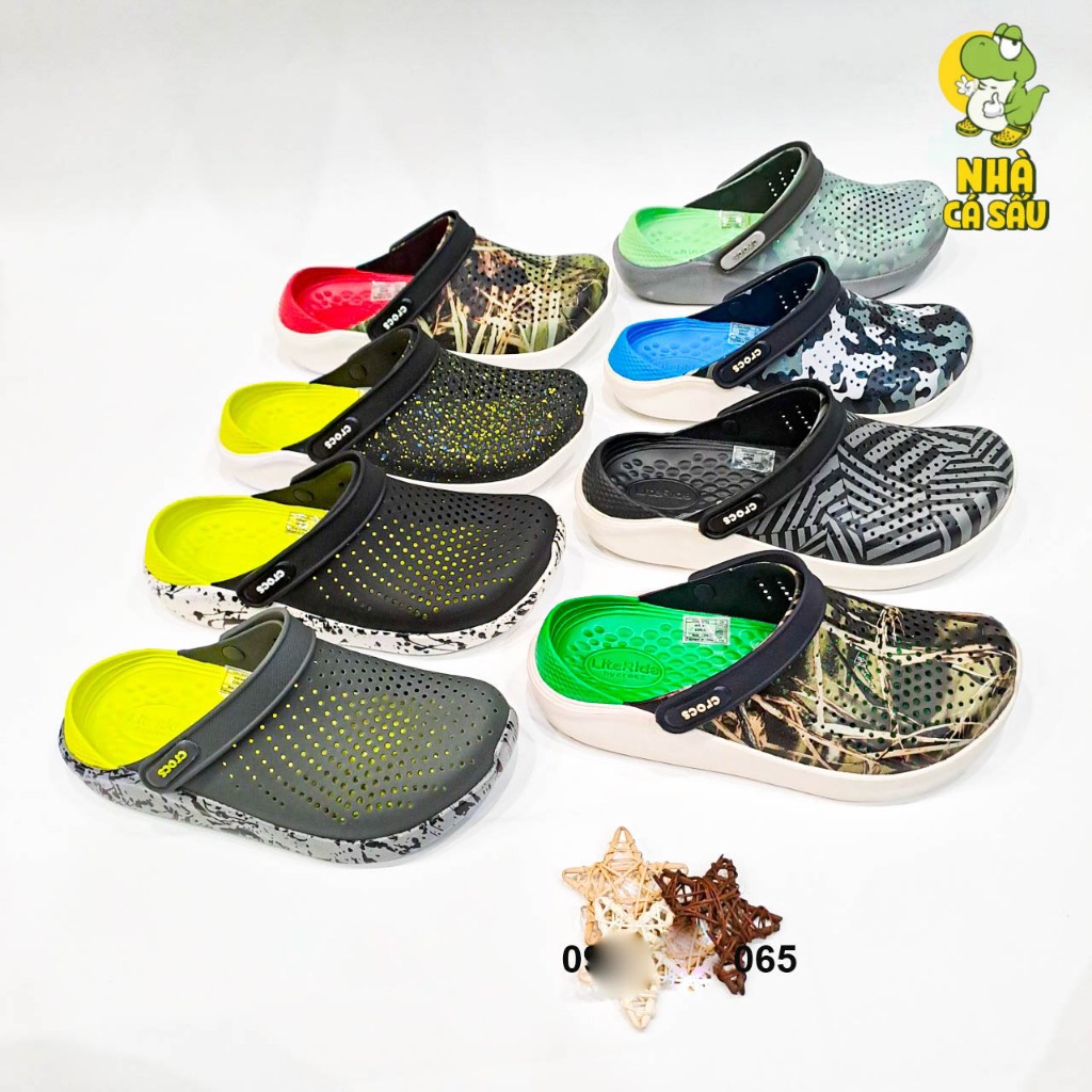 (Bảng màu 2) Dép cross literide loang màu nam nữ hàng cao cấp, dép sục cross literide camo unisex siêu êm - Nhà Cá Sấu