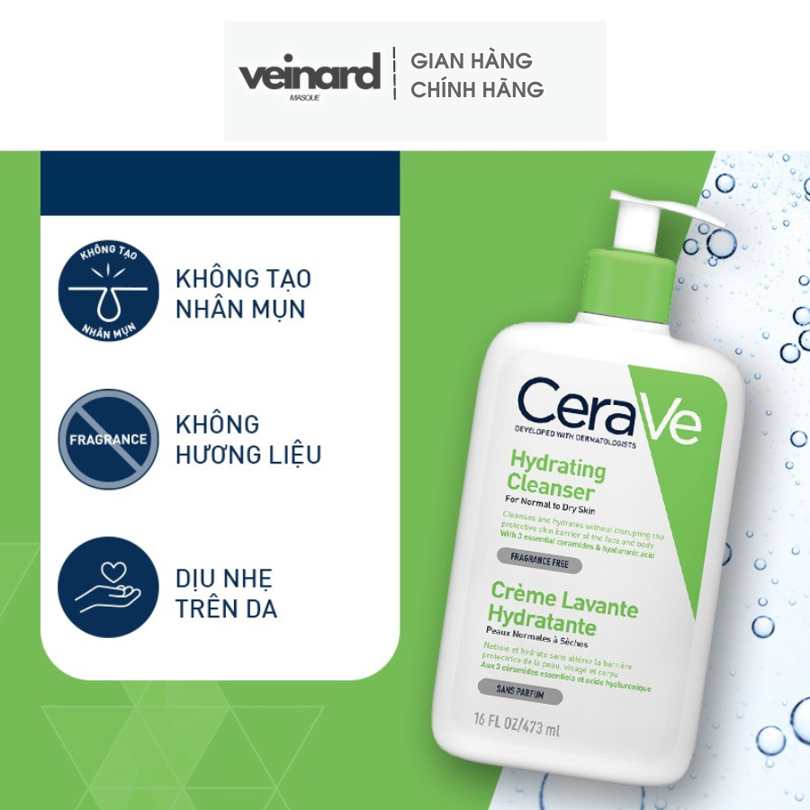 Sữa Rửa Mặt CeraVe SA Smoothing, Hydrating, Foaming Cleanser