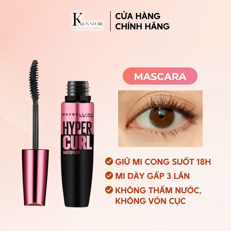 Mascara Maybelline Hyper Curl dài mi và cong mi dày đều KUN041