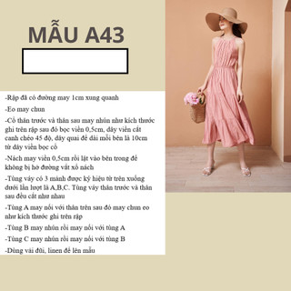 RẬP GIẤY A0 ĐẦM 2 DÂY CHUN EO MÃ A43