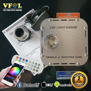 Nguồn LED sợi quang 27W RGBW lấp lánh bluetooth điều khiển bằng phần mềm iOS, Android - Làm trần sao, trang trí