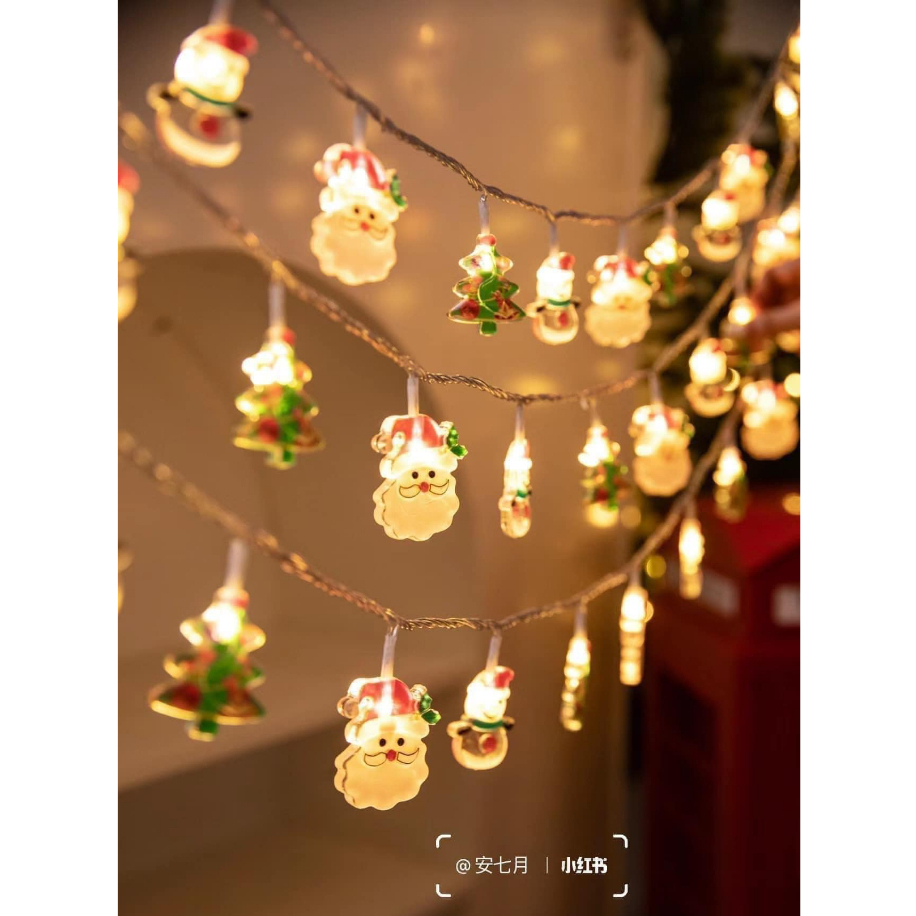 Đèn Tranng Trí Noel, Đèn Led Hình Ông Già Noel , Đèn Trang Trí Giáng Sinh Dài 3M- Đèn Led Trang Trí Cây Thông