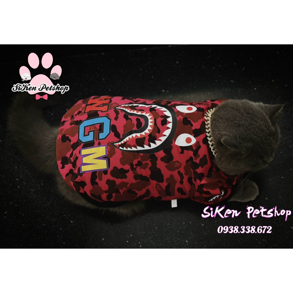 Áo thun BAPE hồng cho CHÓ/MÈO