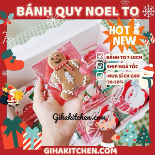 “HOẢ TỐC” Set bánh quy giáng sinh ông già Noel, Snow man, bánh người gừng kèm hộp đem tặng xinh xắn.