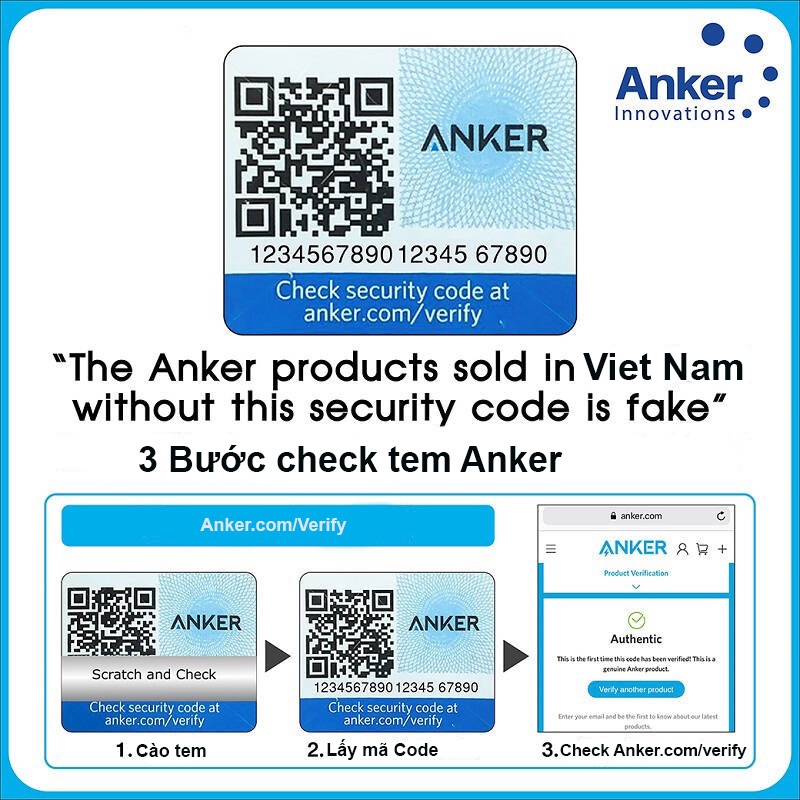 Cáp sạc Anker One Piece type C to C 60W 3A Powerline II+ dài 1.2 mét - A9540 | Bảo hành 12 tháng
