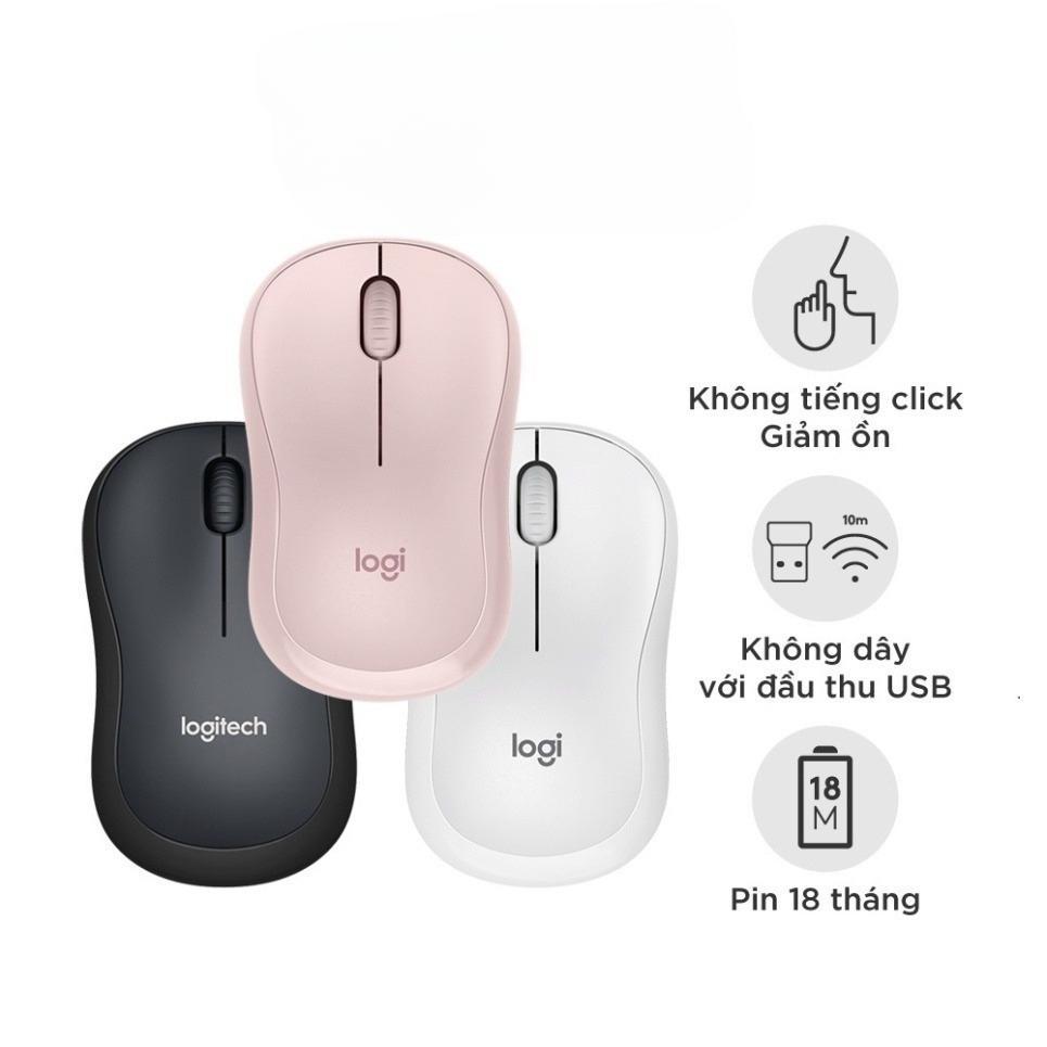 Chuột Không Dây Logiteche Silent M220 Paolu Store phù hợp cho PC/ Laptop Giảm 90% Tiếng Ồn Bảo Hành Đổi Mới 1 1