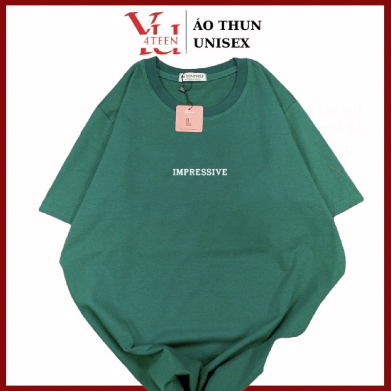 Áo Thun PHÔNG NAM NỮ UNISEX in Decal CHỮ IMPRESSIVE - Hình chụp thật (Đủ size M-L-XL-XXL BIGSIZE)
