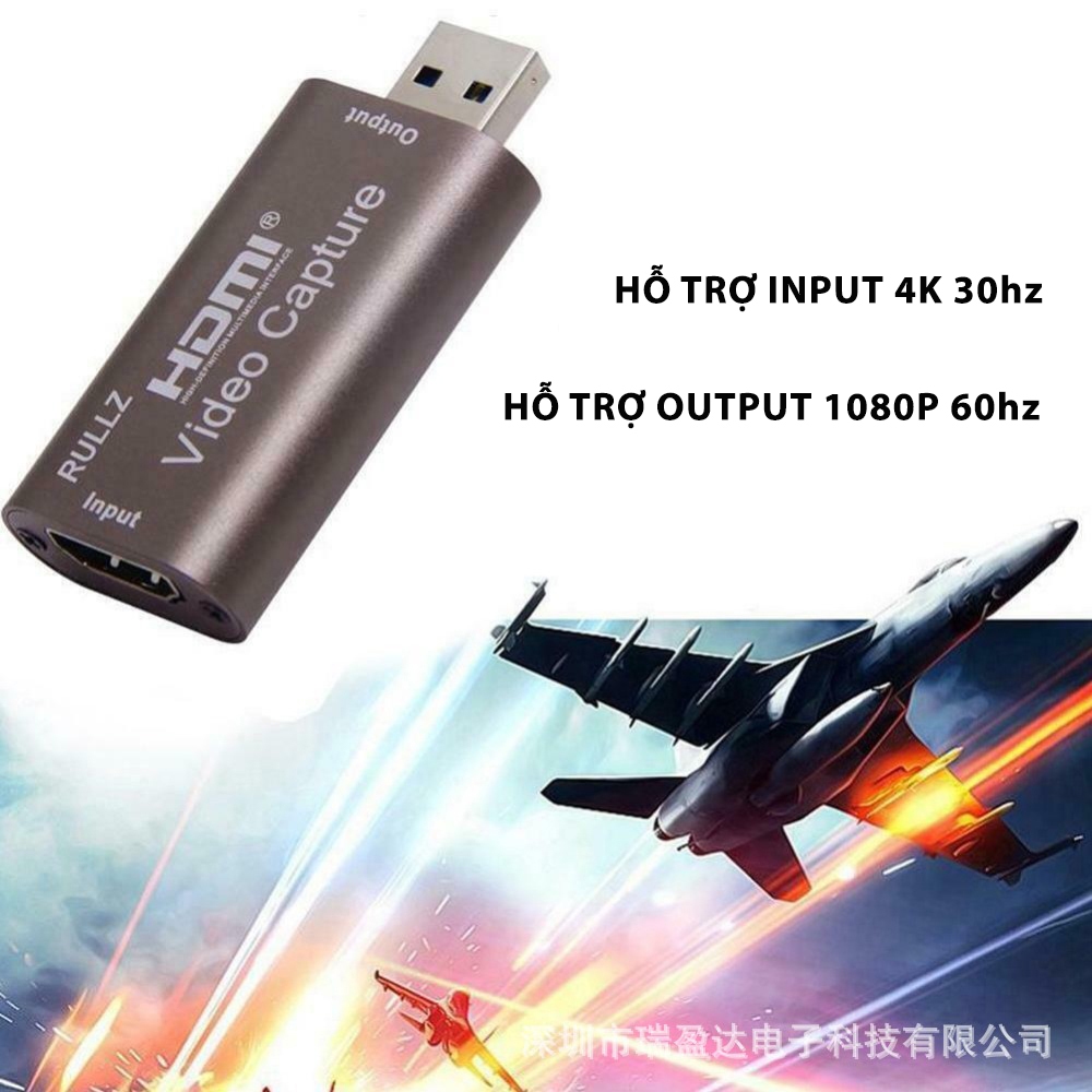 Đầu Video Capture Card HDMI sang USB 3.0 Sử Dụng Livestreams - Chất lượng video đầu ra lên 1080P 60fps