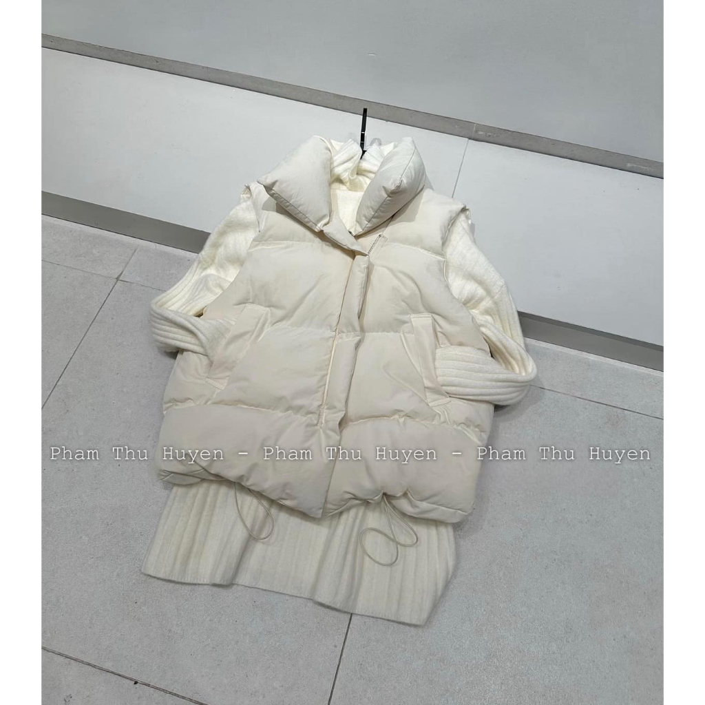 SET VÁY LEN CỔ LỌ KÈM ÁO GILE PHAO