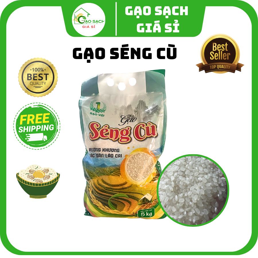 Gạo séng cù tròn mường khương bao 1kg 5kg 10kg loại 1 GẠO SẠCH GIÁ SỈ