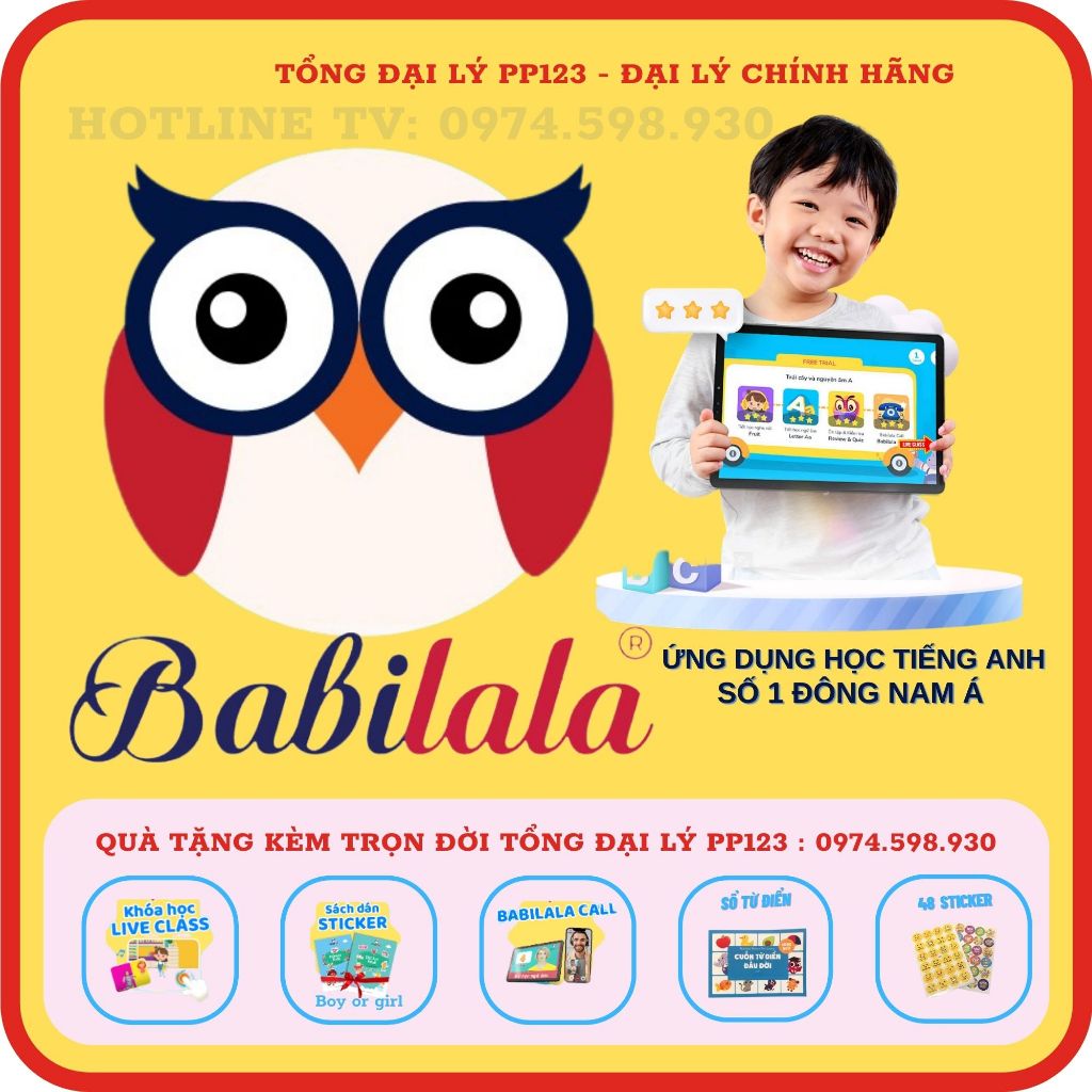 Babilala (3 Tháng,1 Năm, Trọn Đời ) Tiếng anh cho bé từ 3-8 Tuổi