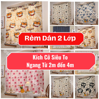 Rèm dán tường 2 lớp, rèm dán gác trọ kích cỡ to 2m đến 4m shisonson decor