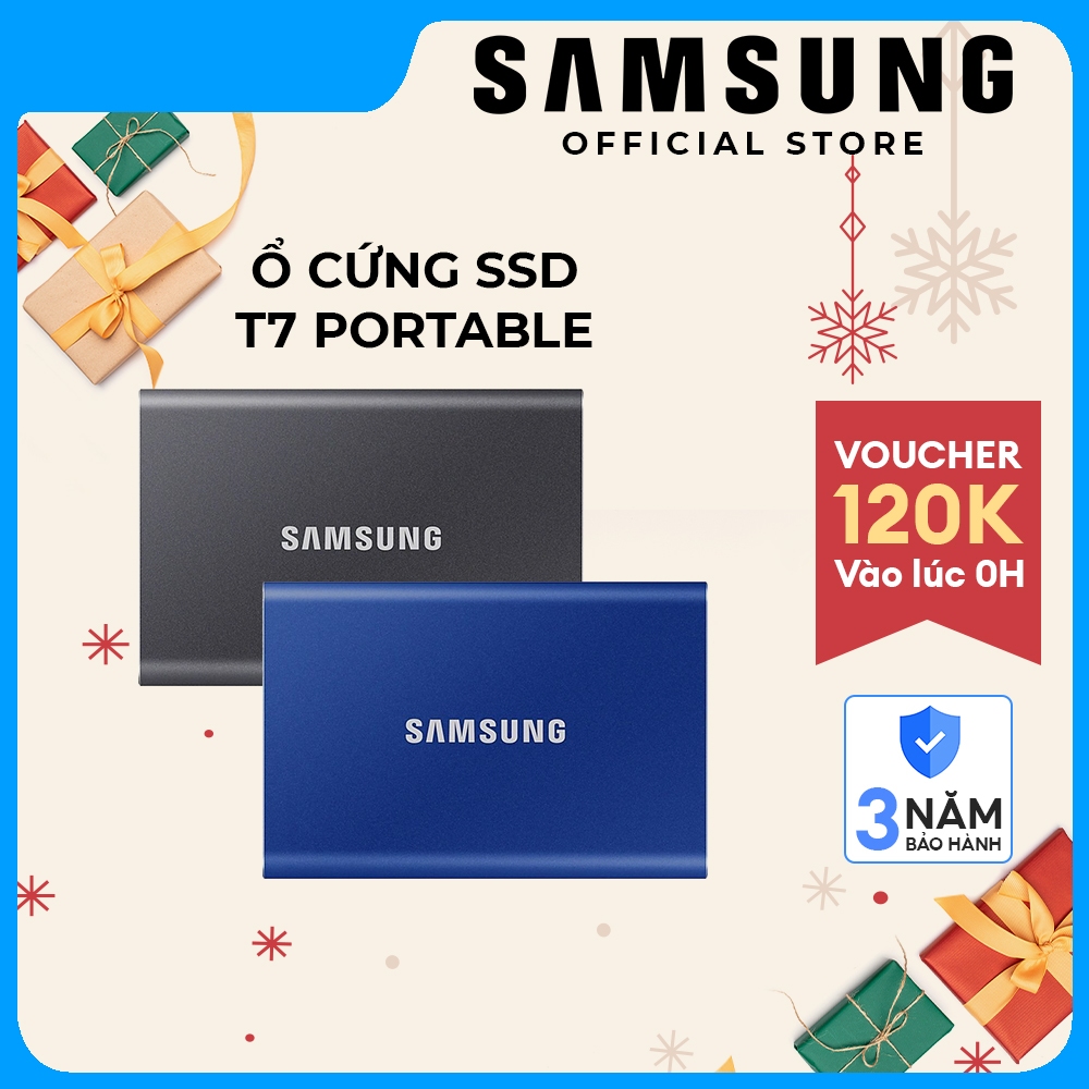 Ổ cứng di động SSD Samsung T7 Portable 500GB| 1TB| 2TB Tốc độ đọc 1050MB/s 1000MB/s USB Type C 3.2 Gen 2