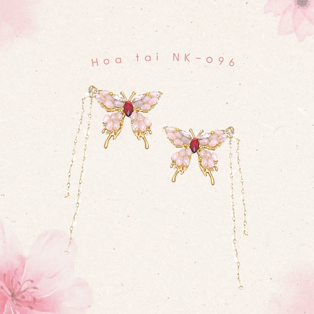 Sumire Store Hoa tai NK-096 hình bướm hồng đính hạt đá lấp lánh