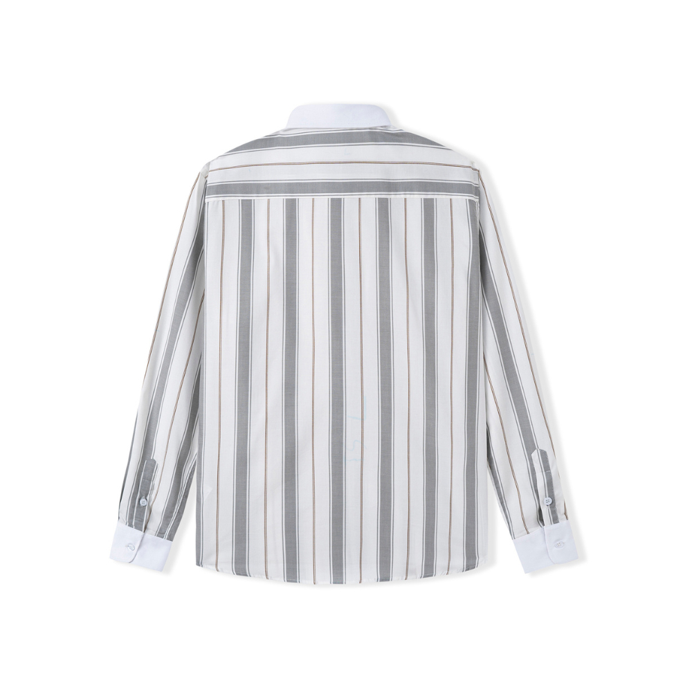 Áo sơ mi nam kẻ sọc nam tay dài, sợi Mint bạc hà JBAGY - JS04