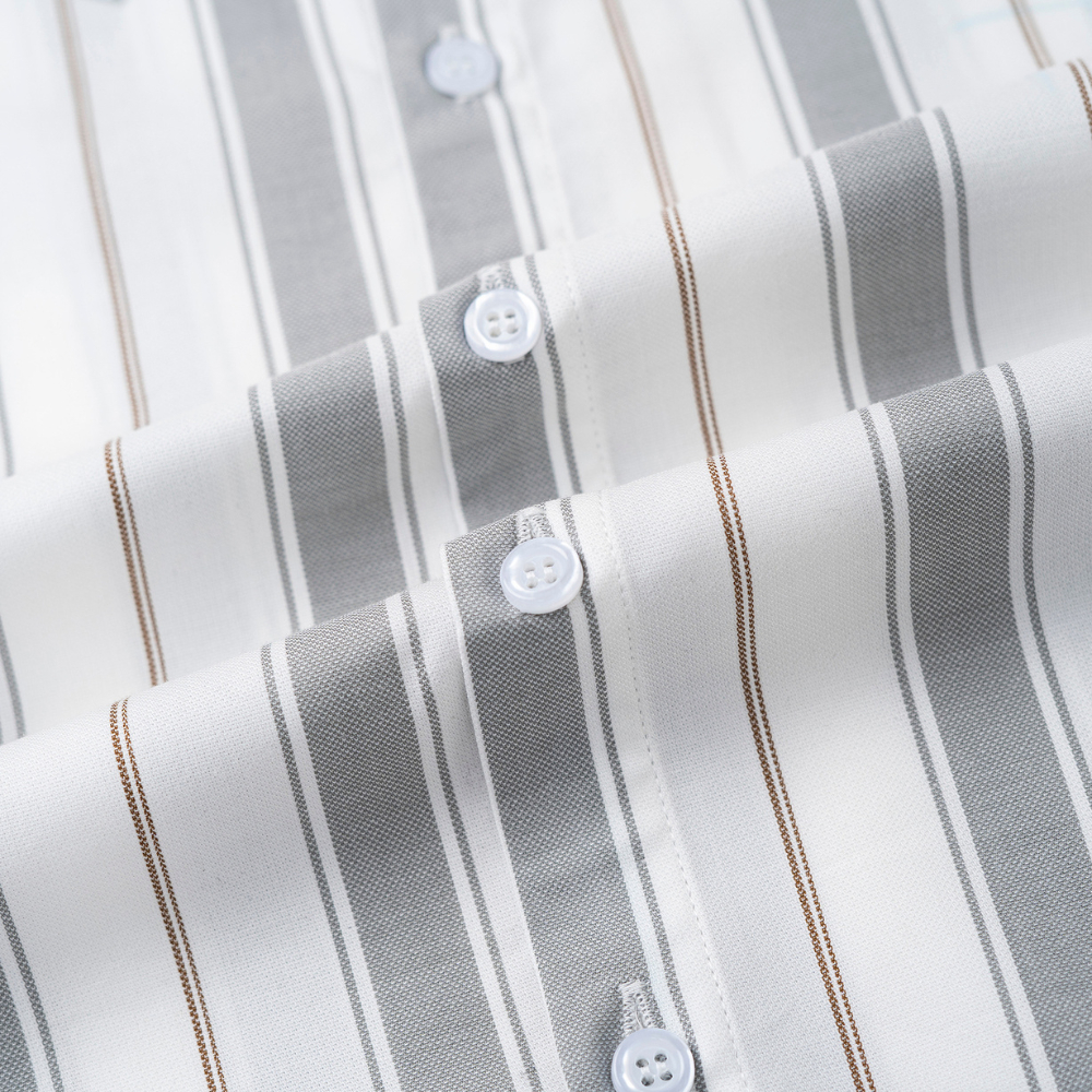 Áo sơ mi nam kẻ sọc nam tay dài, sợi Mint bạc hà JBAGY - JS04