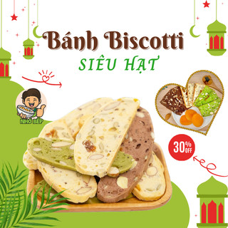 Bánh biscotti mix 3 vị 600 gram, bánh ngũ cốc ăn kiêng healthy giảm cân không đường vị matcha, socola, vani - nhớ bếp