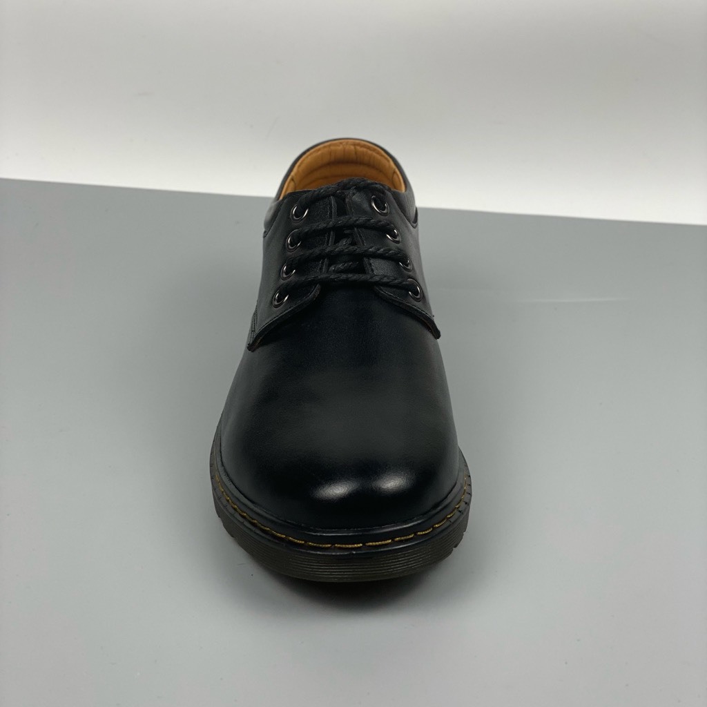 Giày buộc dây nam HQC SHOES da bò đế khâu siêu bền GD-020 Đen