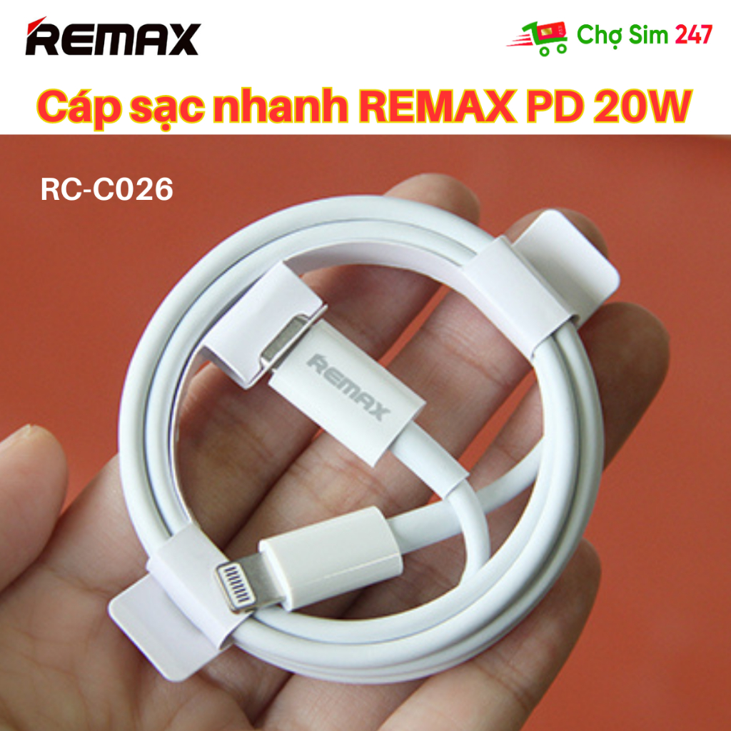 Cáp sạc nhanh REMAX PD 20W RC-C026 RC-061 RC-188i  dành cho điện thoại