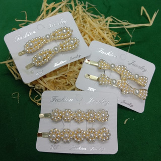 Combo 2 kẹp tóc nơ đính hạt hàng loại 1 cao cấp phụ kiện tóc trend hàn quốc - shop kỳ lân