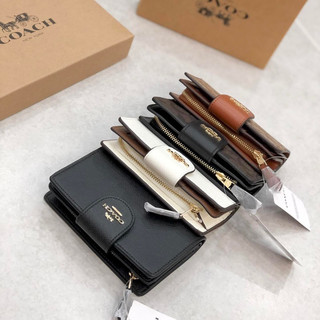 Ví coach gài medium corner zip wallet full box