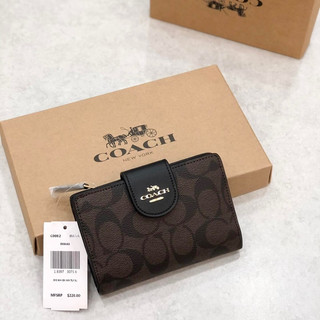 Ví coach gài medium corner zip wallet full box