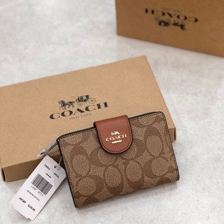 Ví coach gài medium corner zip wallet full box