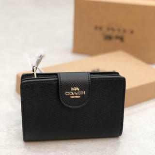 Ví coach gài medium corner zip wallet full box