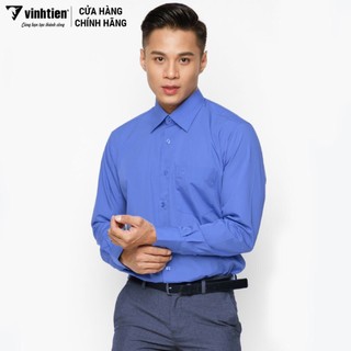 Áo sơ mi dài tay dáng classic VĨNH TIẾN xanh ( ảnh thật) 10.12
