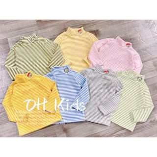 Áo giữ nhiệt cho bé, áo lót lông cổ cao 3cm dài tay bé trai, gái từ 18-30 kg, thời trang trẻ em thêu hình gấu